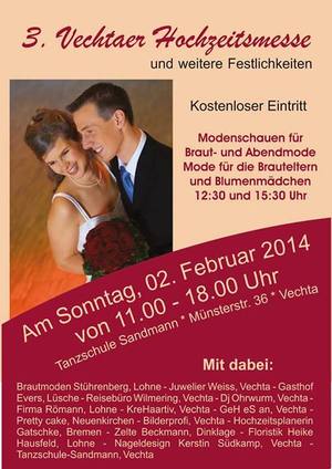 3. Vechtaer Hochzeitsmesse am 02. Februar 2014 in Vechta