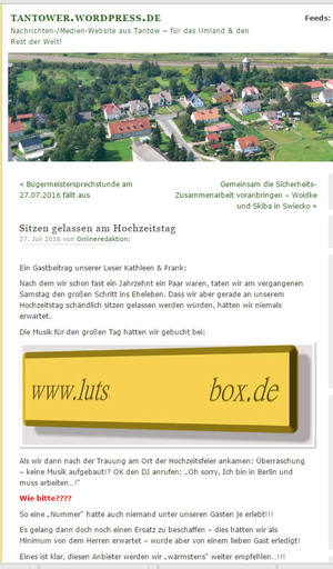 Musikalisch sitzen gelassen am Hochzeitstag..... Damit Ihnen das nicht passiert!